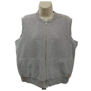 Calvin Klein Jeans Vest Sz XL Full Zip Gray 100% Cotton Sleeveless Front Pockets
